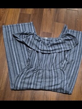 Girls'  Striped Off-Shoulder Jumpsuit